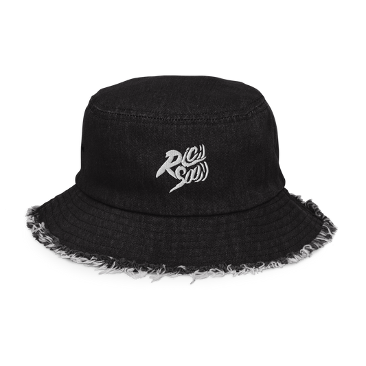Distressed Rich Soon Denim Bucket Hat