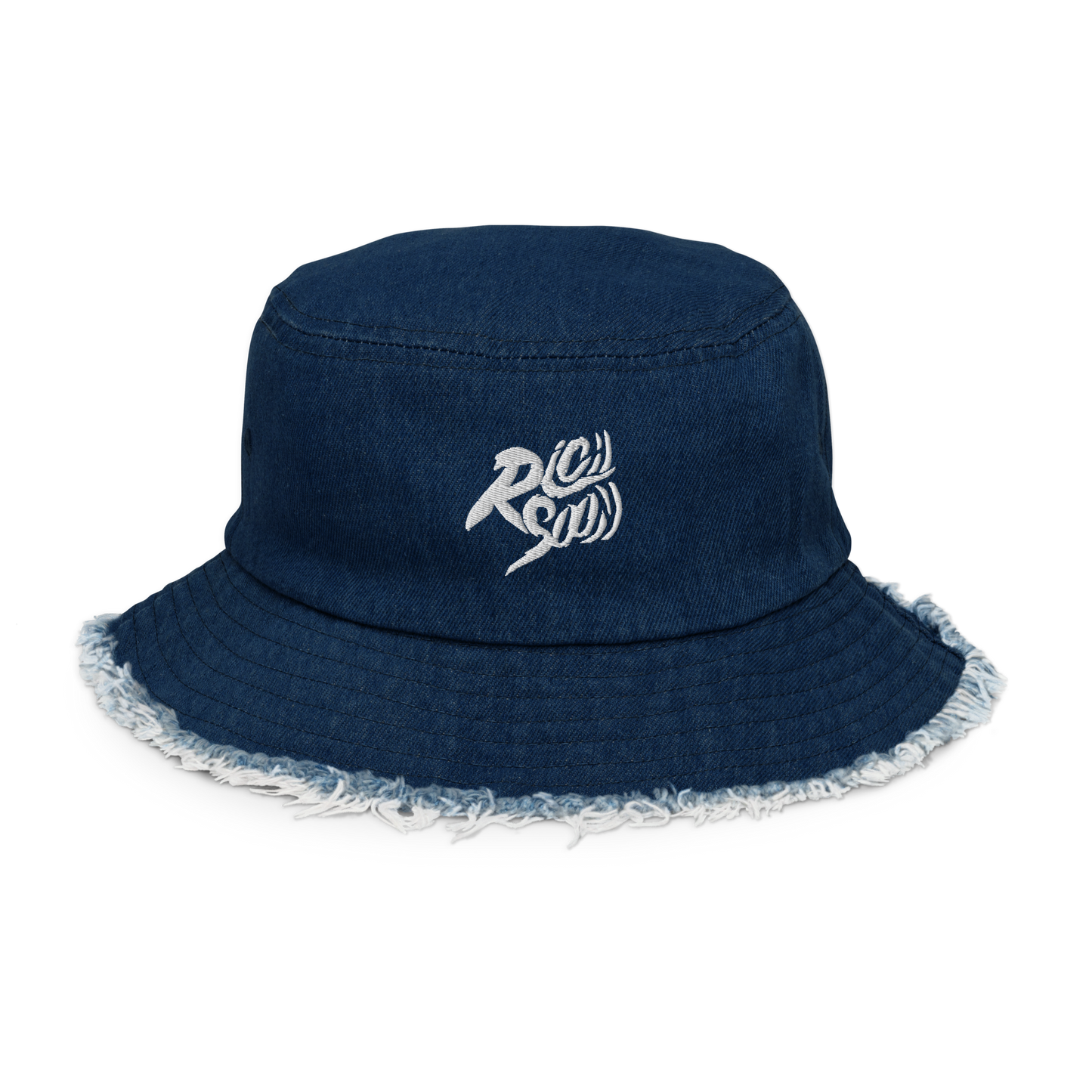 Distressed Rich Soon Denim Bucket Hat